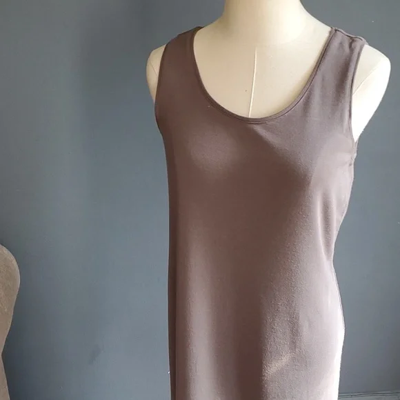 Eileen fisher gray stretch maxi dress size xs - Picture 3 of 14